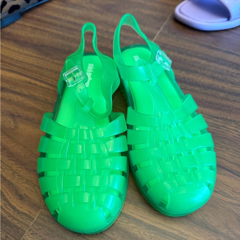 Mini Melissa Kids Neon Green Jelly Sandals